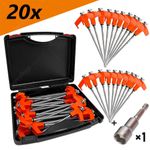 20X Screw In Hard Ground Rock Tent Pegs Stainless Steel Heavy Duty Awning Pegs