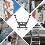 Ladder Stabilizer Black Adjustable 22-29.5in Anti-Slip Roof Wall Tile Protection