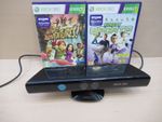 Official Microsoft Xbox 360 Kinect Sensor with 2 Games Black X360 Tested