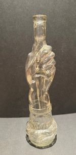 Antique Figural Glass Bottle Decanter - Hand Holding a Dagger - Made In Italy