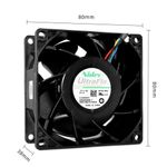 1/piece Nidec V80E12BS1F5-07Z041 4-wire 8038 12V 3.4A 8CM Server Cooling Fan