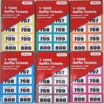 Cloakroom Raffle 1-1000 Tombola Draw Tickets Numbered 6 Colours To Choose