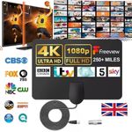 8000 Miles Indoor TV antenna Ariel Freeview Digital 4K HD TV Portable Aerial UK