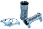 Exhaust Connector Sleeve Any Size from 1.5" to 3" Joiner + Clamps Pipe Extender