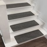 14Pc Staircase Floor Mats Set Stair Treads Cover Non Slip Thick Carpet Pads Grey