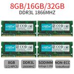 Crucial 32GB 16GB 8GB DDR3L 1866MHz 1600MHz SODIMM 204Pin Laptop Memory LOT UK