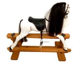 Wooden Rocking Horse On Solid Pine Plinth