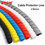 2M Spiral Cable Protector Line Wire Organizer Sleeve Anti-Bite Tube UK