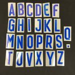 Official Football Shirt Letters Player Name All Alphabet Blue T242-2
