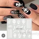 NAIL ART WATER DECALS  HALLOWEEN EVIL PUMPKIN JACK SKELLINGTON STZ-1260