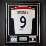 Wayne Rooney Hand Signed Deluxe Framed England Shirt 2005/07 With COA £225