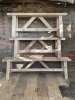 Rustic Trestle Style Reclaimed Timber Bench - farmhouse - shabby chic
