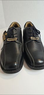 New, Dockers Mens Trustee Black Leather Lace Up Oxford Dress Shoes Size 11M 