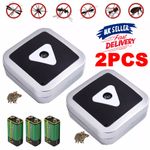 2pc Ultrasonic Mouse Repeller Rat Rodent Insect Spider Repellent with Batteries