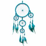 Blue 3-Tier Dream Catcher Feather Luxury Bedroom Decoration Hippy Vibes