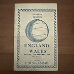 1943 England v Wales Programme 27th February 1943 Wembley Very Rare