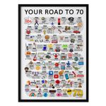 70th Birthday Gift - Road to 70 - 1956 Poster -Personalised Him Her Husband Wife