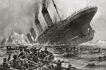 RMS TITANIC SINKING ARTISTIC SKETCH 1912 TRAGEDY 4X6 B&W PHOTO POSTCARD REPRINT
