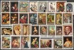Art lot with stamps from Hungary with painting painting La peinture cuadro 2707