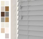 NewEdgeBlinds PVC Faux Wood String Venetian Blinds Grained 50mm Made To Measure