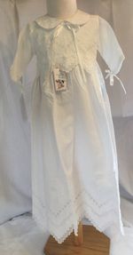 Christening Gown and Booties 6-18 months - Linen/Cotton
