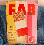Fab Ice Lolly Reproduction Metal Food Advertising Sign Plaque