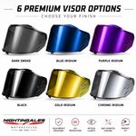 LS2 FF818  STORM III DARK RAINBOW BLACK IRIDIUM GOLD BLUE PURPLE TINTED VISORS