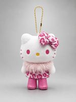 💖 Sanrio Hello Kitty Pink Leopard Print Plush Keychain Bag Charm 💖
