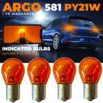 581 Bau15s Py21w Amber Orange Indicator Light Bulb Rear 1156 Front Turn Signal