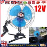 8 Inch 12V Cars Vehicle Dashboard Fan Oscillating Clip on Vans Cooling Caravan