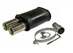 TWIN TIP STAINLESS STEEL SPORTS PERFORMANCE UNIVERSAL EXHAUST BACK BOX MC003+50