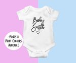 Personalised Baby Grow Bodysuit Vest Your Name Baby Shower Gift New Born D136