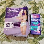Always Discreet Bundle Postpartum Pants S/M Unscented x9 + Pantyliners N x20
