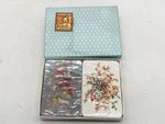 VINTAGE WADDINGTONS PATIENCE PLAYING CARDS SET FLORAL DESIGNS IN ORIGINAL BOX