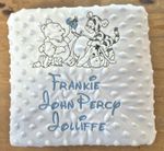Personalised Embroidered Baby Blanket. Popcorn/dimple 