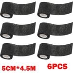 6Pc 50mm*4.5m Non-oven Fabric Self Adhesive Tape Wrap Black Elastic Bandage HOT