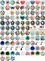 Shabby chic cupboard door knobs handles drawer pulls. Vintage ceramic knobs.