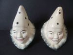 Vintage H Wains Son Melba Pottery Stoke Harlequin Jester Clown Cruet Salt Pepper