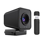 TOALLIN Wireless Fixed Focus 1080P FHD Webcam for PC Plug & Play w/Built-in mic 