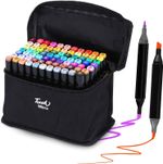 80pc Colouring Pens Dual Tip Markers Felt tip Fine Broad Art Set for Adults Kids