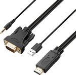VGA INPUT to HDMI OUTPUT Video Audio Converter Cable Adapter 1080 For TV PC DVD