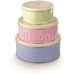 Set of 3 Cake Storage Tins Cookie Cupcake Biscuit Tin Baking Box Metal Carrier