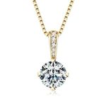 2ct Pendant Necklace Yellow Gold VVS1 D Lab-Created Engagement Diamond Test Pass