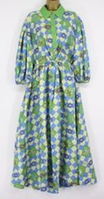 ALÉMAIS LOU BENESCH WOMENS SHIRT DRESS MYTHICAL PRINT UK 10 GREEN RRP £430 EG