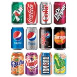 Set of 12 Drink Can Stickers - Ice cream catering van cafe decals 140mm die-cut