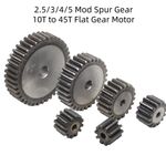 Spur Gear 10T to 45T Flat Gear Motor Transmission Gear 45# Steel 2.5/3/4/5 Mod