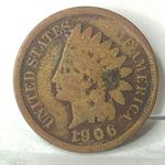 1906 United States Indian Head Cent penny coin 