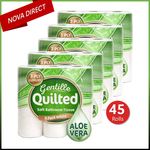 Gentille 3 Ply Aloe Vera Quilted Toilet Rolls 45 Pack Luxury Soft Strong