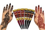 Henna GOLECHA Mehandi Tattoo 6 Cones Golecha Paste Indian Cones 3 Black 3 Red