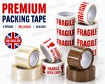 Clear Brown Parcel Tape Strong Packing Carton Sealing Tape 48mm x 66m 1 6 12 36